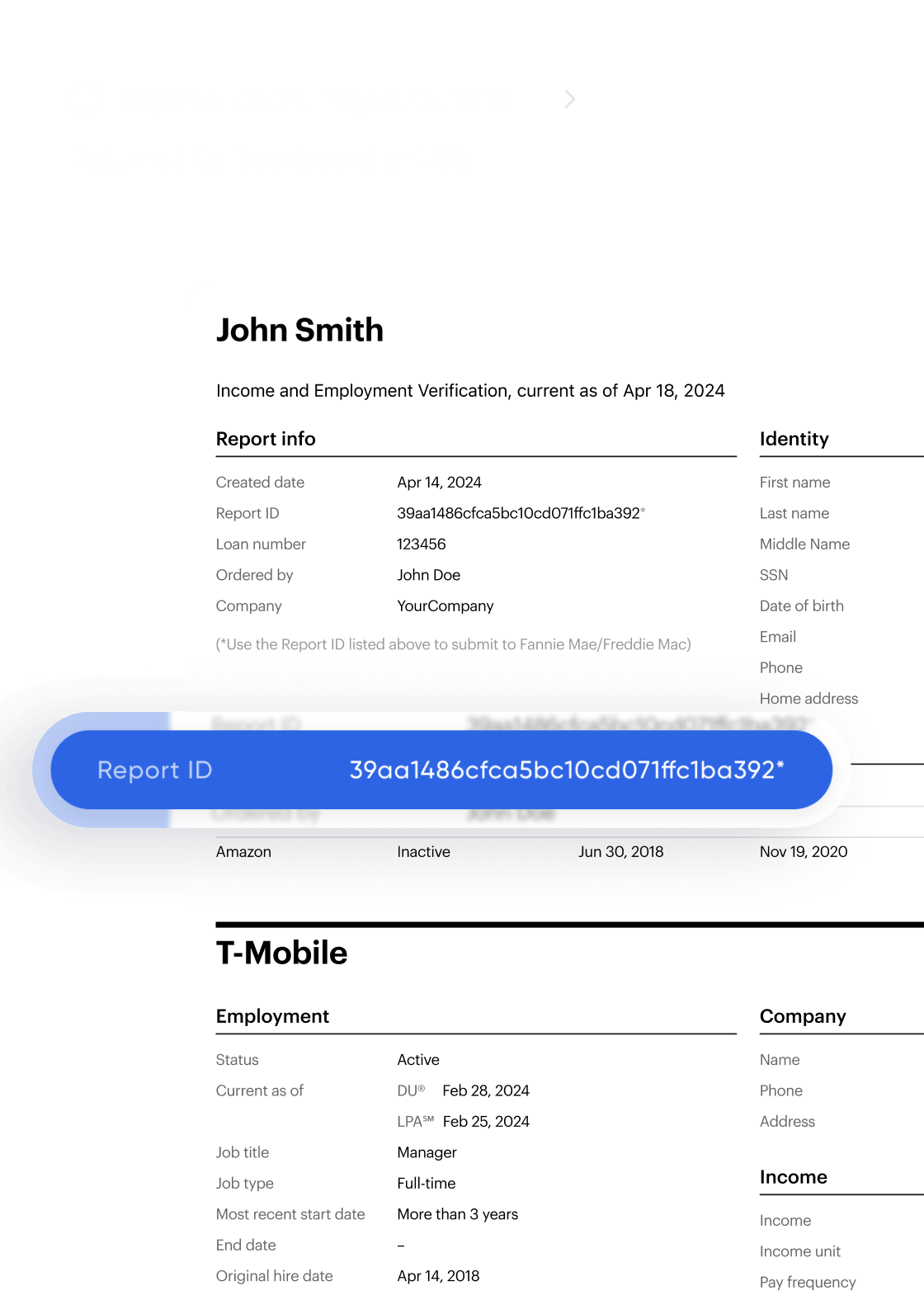 Returned data