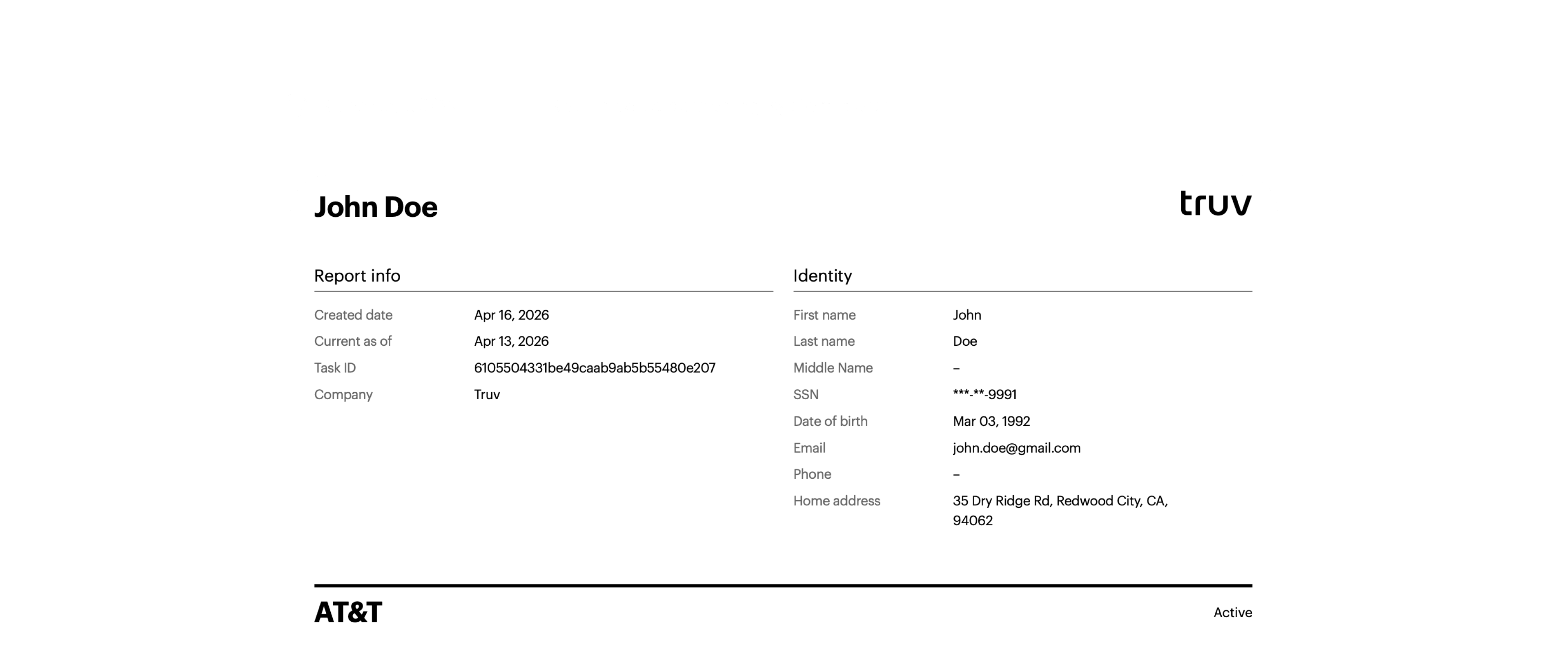 Returned data