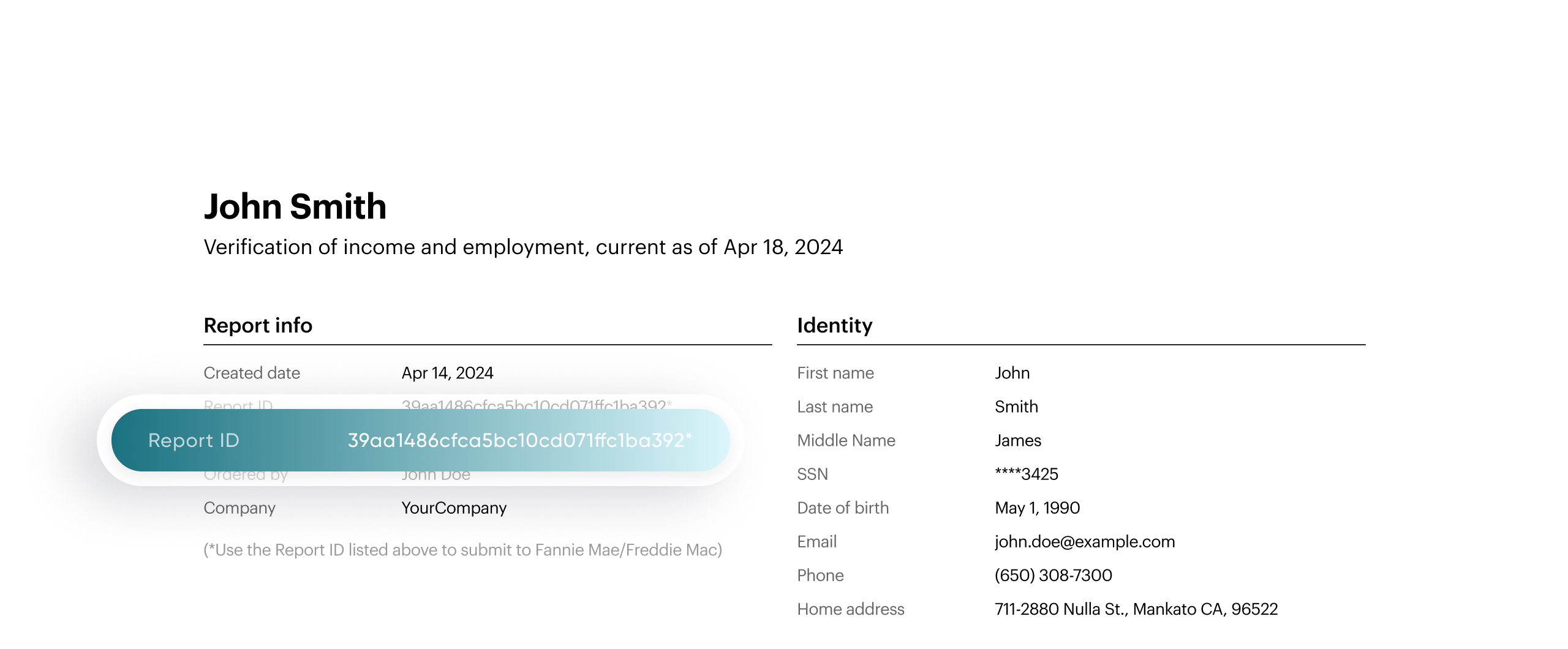 Returned data