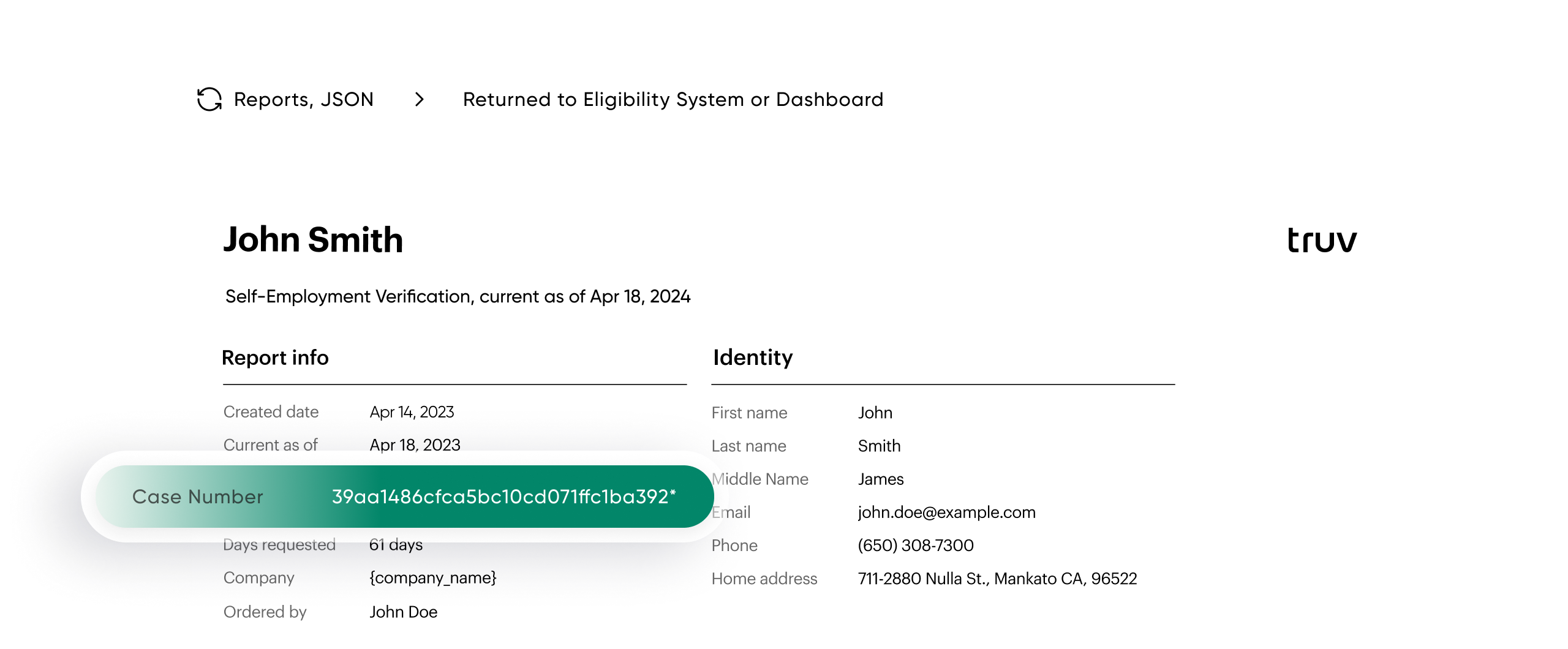 Returned data