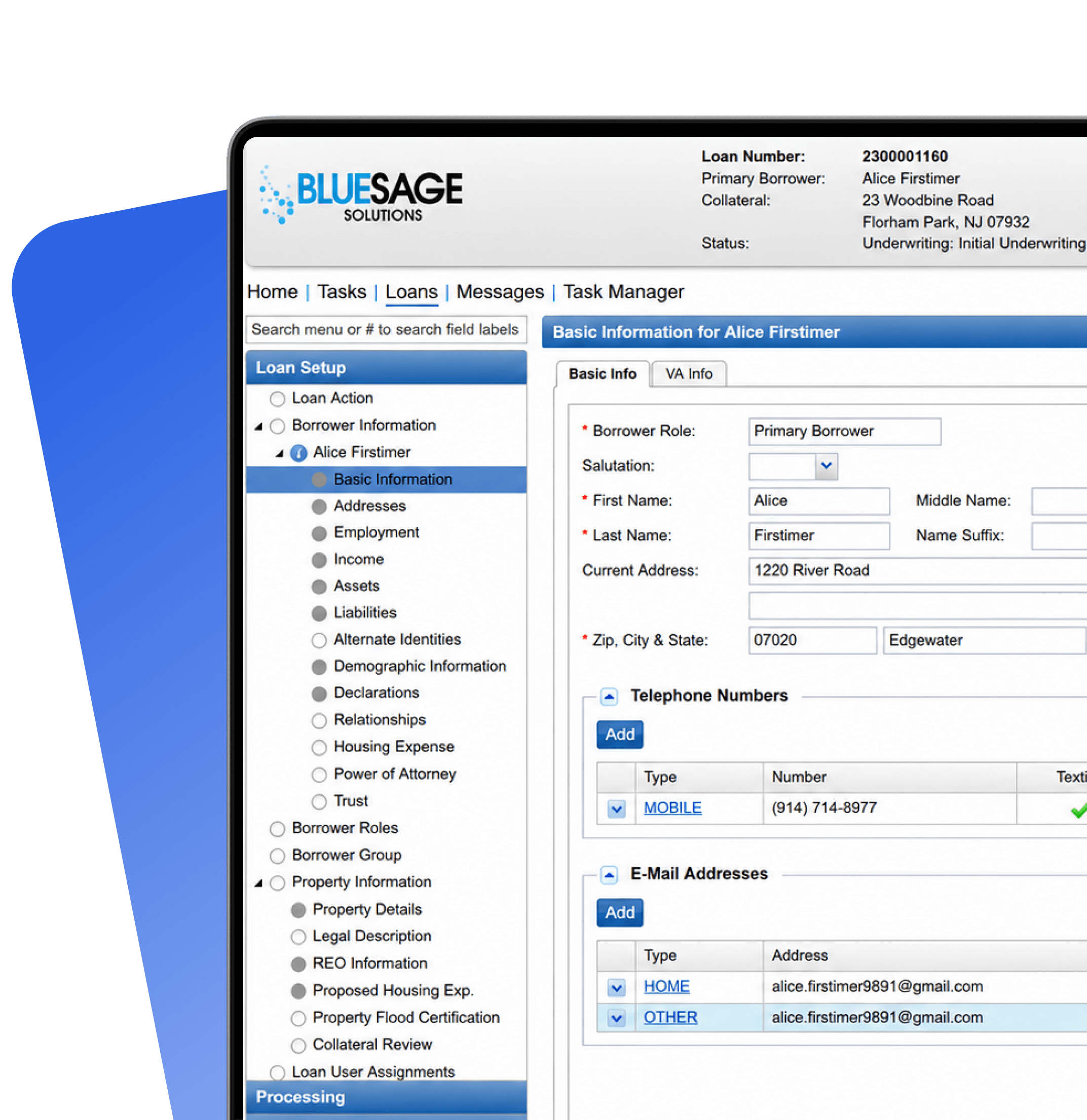 Blue Sage loan file with Truv verifications