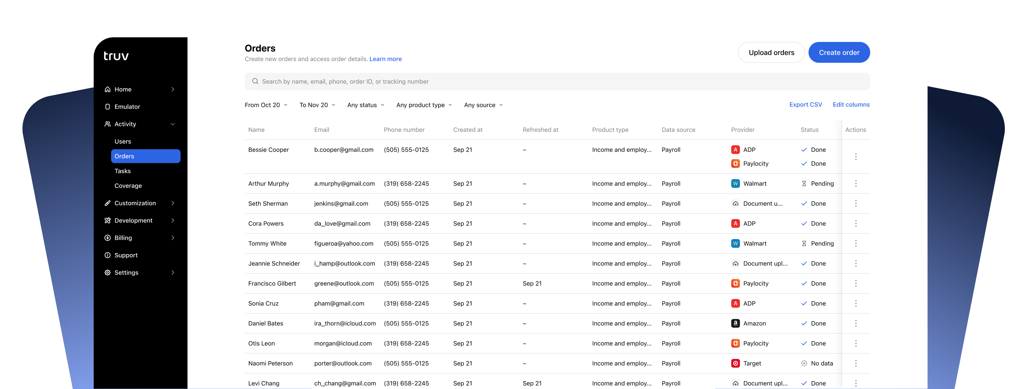 Truv Dashboard