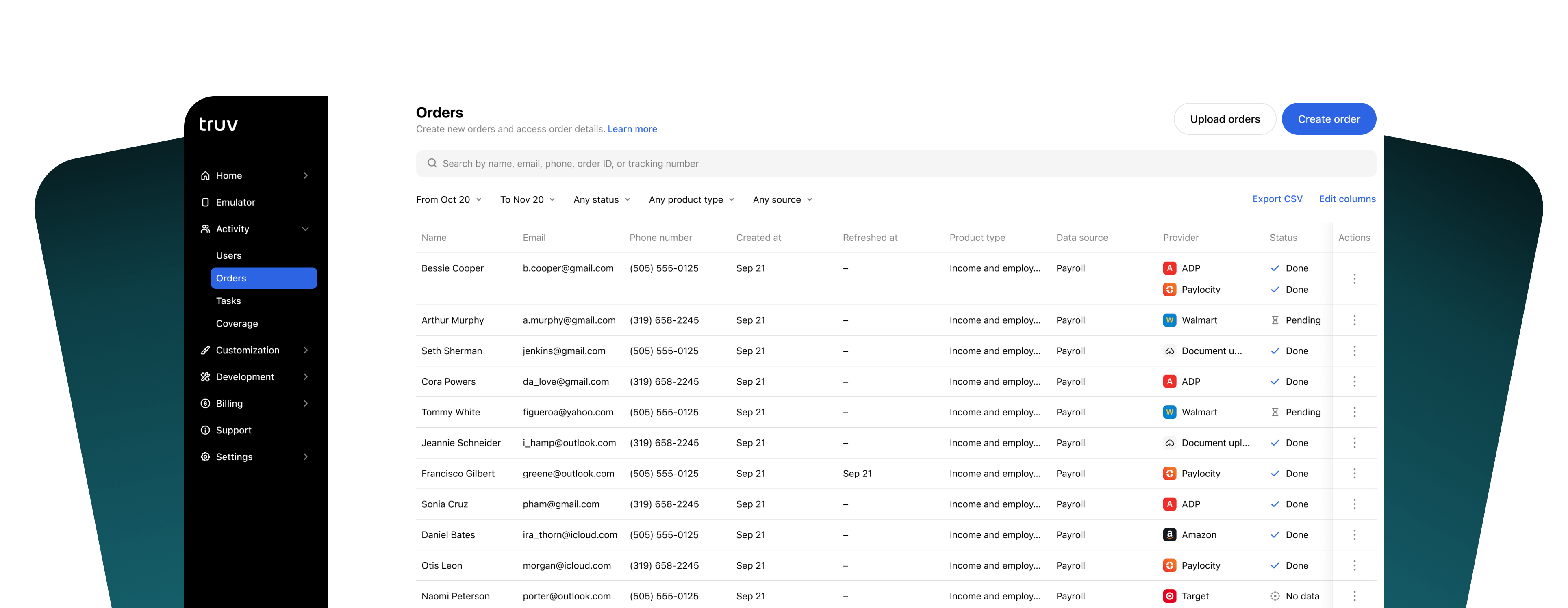 Truv Dashboard
