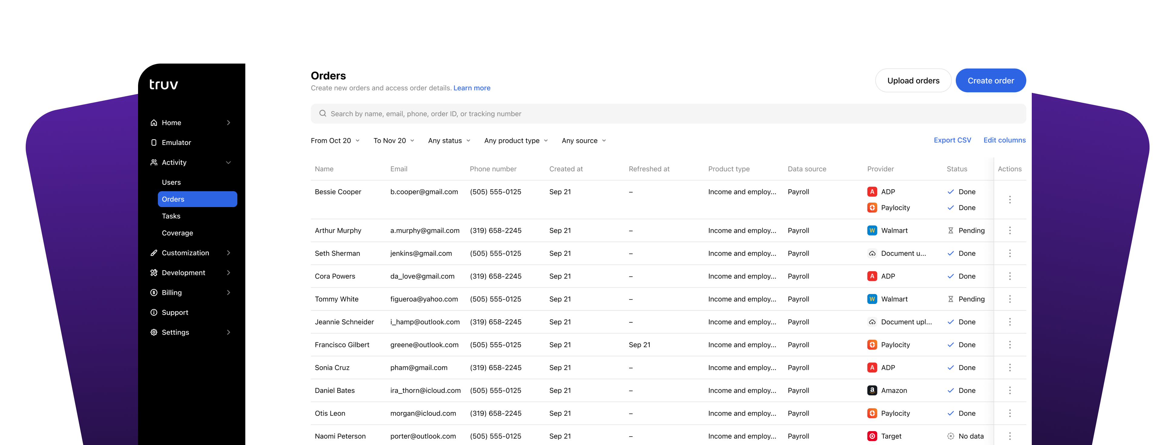 Truv Dashboard